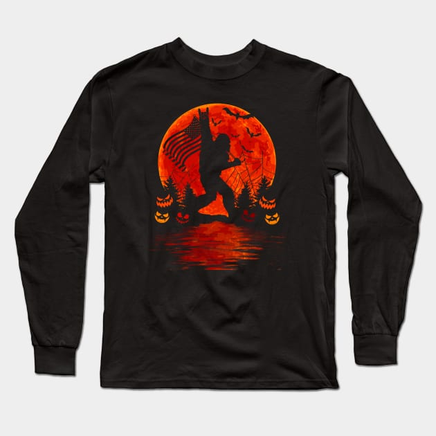 Bigfoot Halloween Long Sleeve T-Shirt by AllanahCrispen